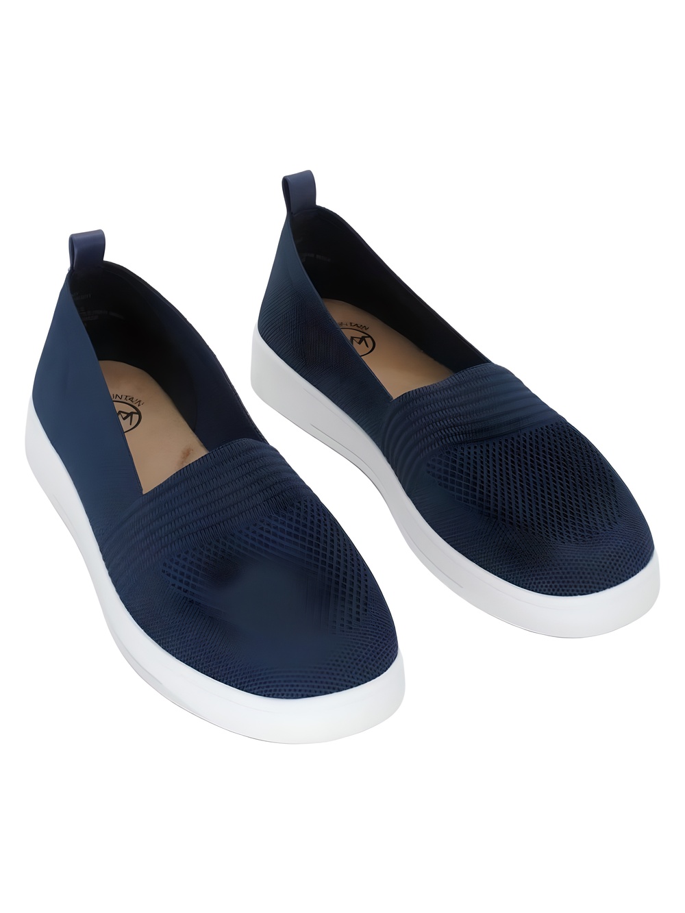 White Mountain Navy Knit Slip On Loafer Sneakers Size 7.5M